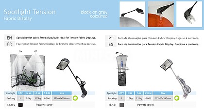 FOCO PARA TENSION FABRIC SYSTEM PRETO