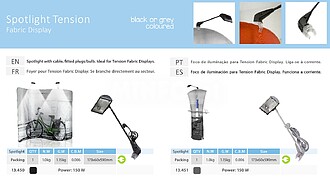 FOCO PARA TENSION FABRIC SYSTEM PRATEADO