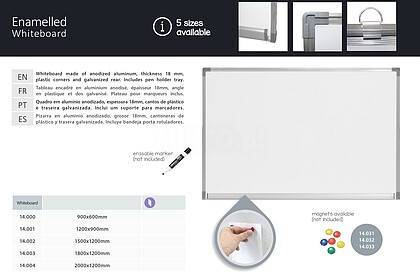 QUADRO MAGNÉTICO BRANCO : 900x1200mm pag268 cat2010