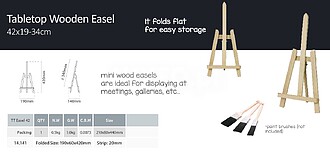 TABLE TOP WOODEN EASEL 42*19-34CM