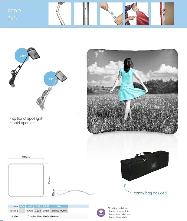 Tension Fabric Display Kano 3x3 Curved