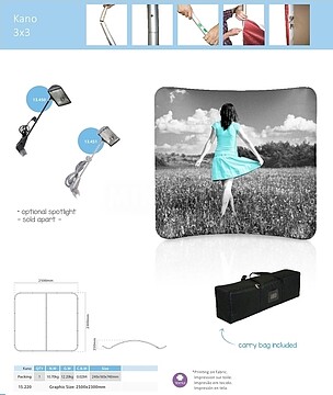 TENSION FABRIC DISPLAY KANO 3x3 CURVED
