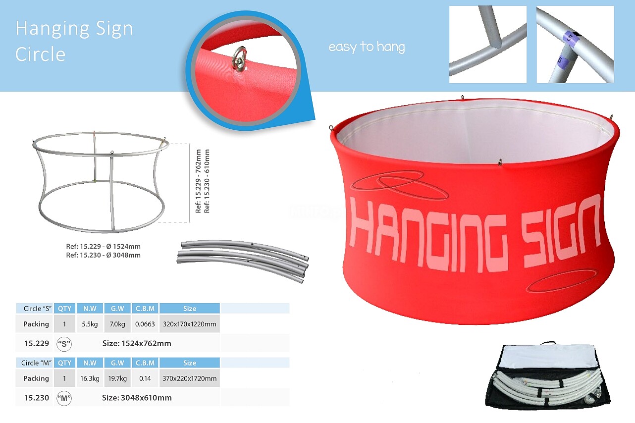 Tension Fabric Hanging Signs Circle Diam. 1524 MM