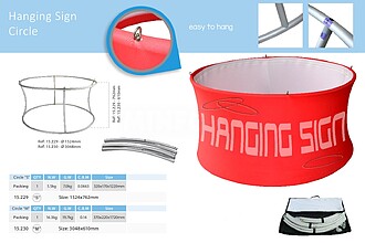 TENSION FABRIC HANGING SIGNS CIRCLE DIAM. 1524 MM