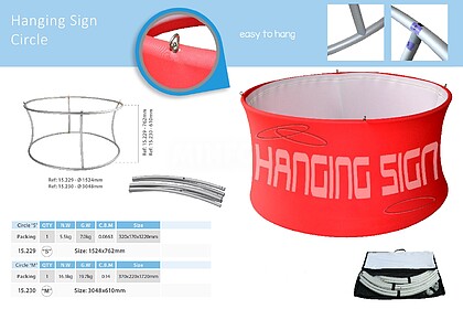 TENSION FABRIC HANGING SIGNS CIRCLE DIAM. 1524 MM