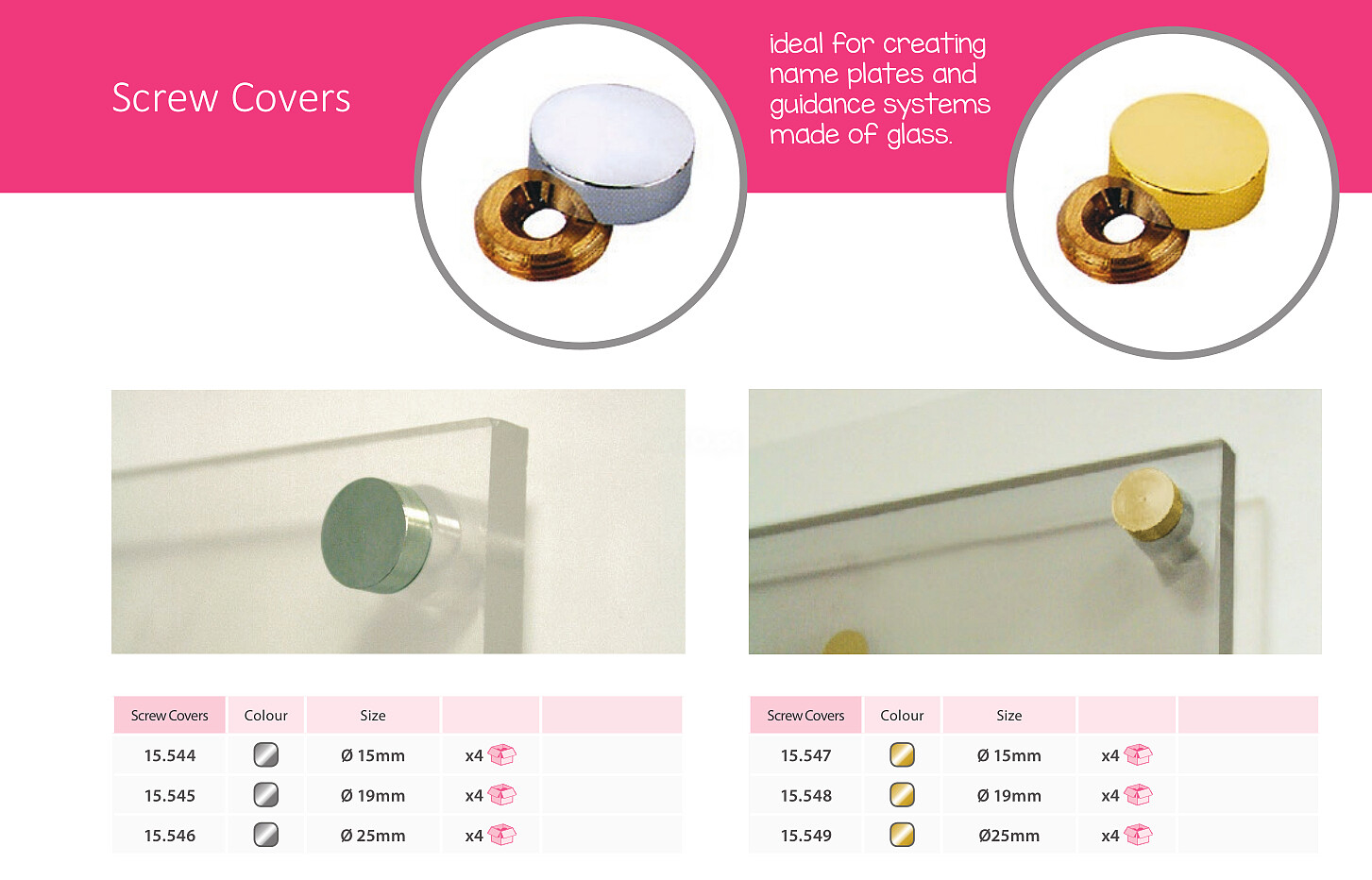 Separador de Decorativos Cromado 25mm ( Venda Multiplos 4 uni )