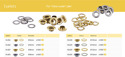 PACK 1000 UNID ILHOS DOURADO 6MM