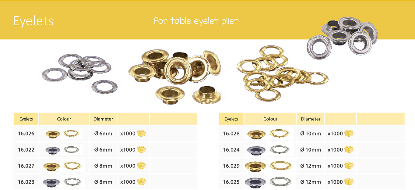 Pack 1000 Unid Ilhos Dourado 12MM