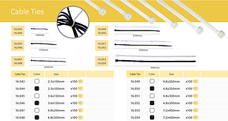 Cable Ties 2.5x100mm pack 100uni Preto Abraçadeira para fix...