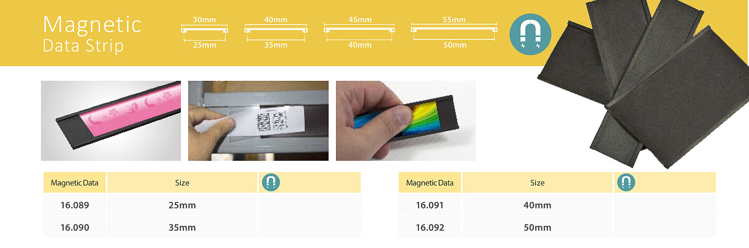 Magnetic Data Strip 40MM. Preço X Metro
