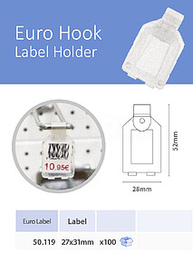 LABEL HOLDER FOR EURO HOOKS
