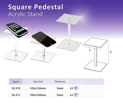 SOPORTE PODIUM QUADRADO 100x100x100 mm