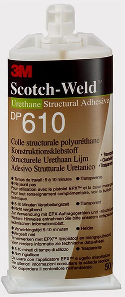 Adesivo epóxi PU transparente DP610 (cartucho de 50 ml)