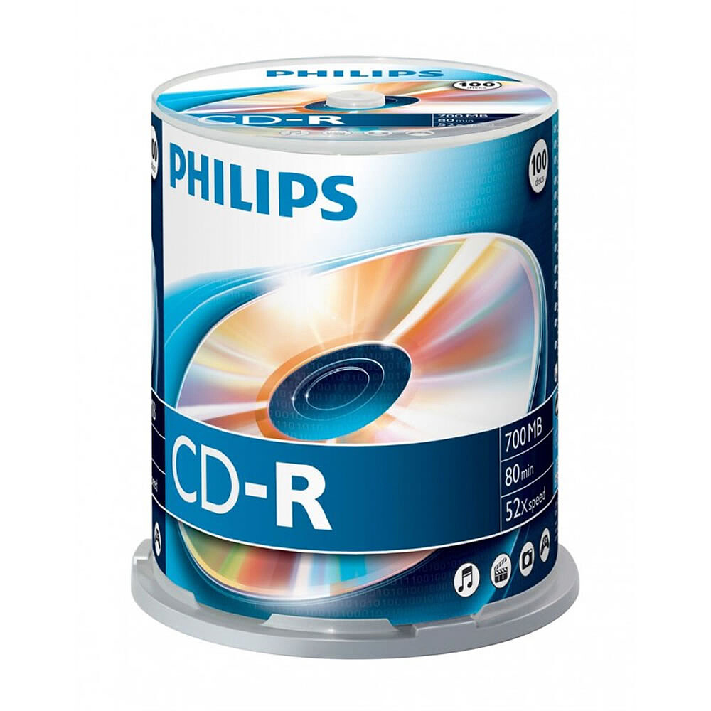 Philips CD-R 80Min 700MB 52x Cakebox (100 unidades) CR7D5NB00