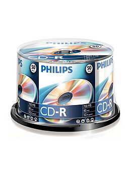 CR7D5NB50 : Philips CD-R 80Min 700MB 52x Cakebox (50 unidades)