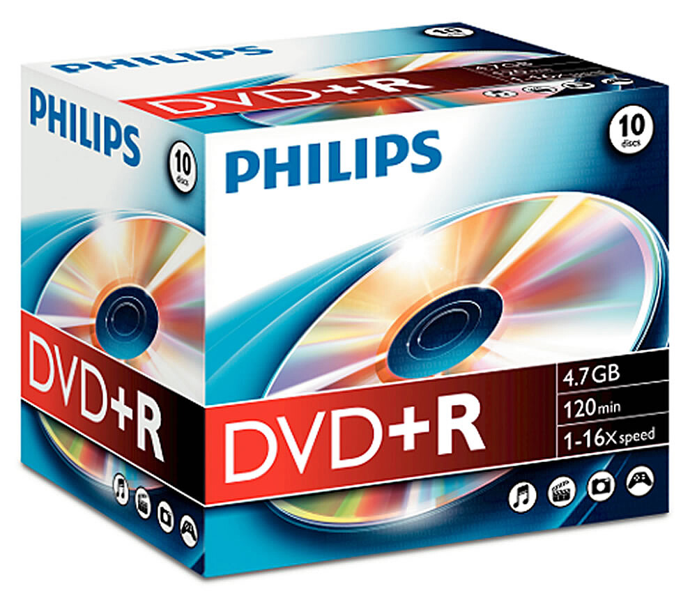 Philips DVD+R 4,7GB 16x Jewel Case (10 unidades) DR4S6J10C