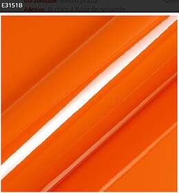 Vinil de Corte Hexis Ecotac E3000 Laranja Brilho 1230 mm x 2...