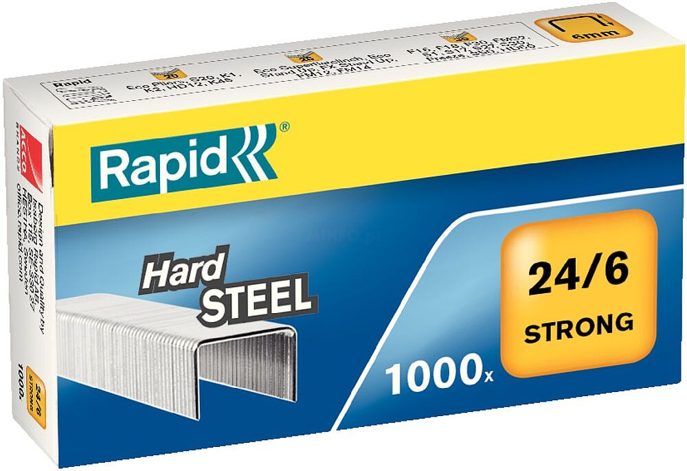 Agrafes 24/6 mm cx. 1000 galvanizado Strong : aço reforçado : venda multiplos 5 uni es24855900