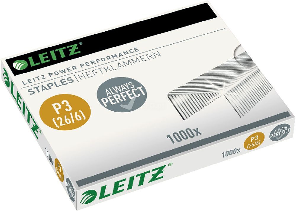 Cx. Agrafes Leitz 26/6 (embalagem 1000) : galvaniz es55720000