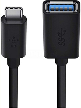 F2CU036BTBLK : Adaptador Belkin Usb-C Para Usb-A Preto F2Cu036Btblk