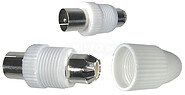 Conector coaxial plug branco 5 unidades