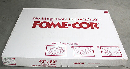 Fome-Cor 5mm : 11400 x 3000 mm : Placa de Cartão c/ núcleo Poliestireno (tipo K-Line) : Caixa de 20 unidades