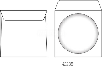 ENVELOPE.P/CD 100gr 125X125 C/JANELA celofane redonda 10,8cm ( venda em multiplos 100 )