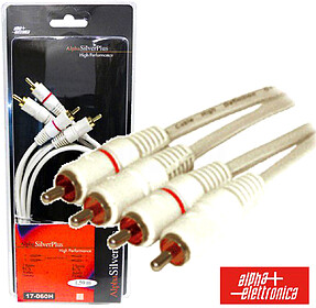 G-17-060H : CABO SILVER PLUS 2RCA MACHO/ 2RCA MACHO 1.5M BLI...
