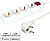 Tomada Eléctrica C/ 4 Saídas e Interruptor 1.5M Branco - imagem 1