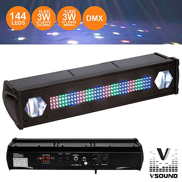 G-LEDFXBAR2 : BARRA DE LEDS C/ 2 STROBE RGB VSOUND