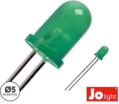 G-LL0540G-D : LED 5MM VERDE DIFUSO INTERMITENTE JOLIGHT