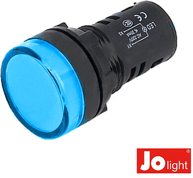 G-LL9051-5 : LUZ PILOTO REDONDO DE PAINEL 22MM 12V AZUL JOLIGHT
