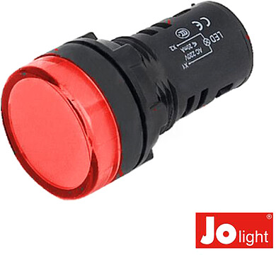 G-LL9056-1 : LUZ PILOTO REDONDO DE PAINEL 16MM 230V VERMELHO JOLIGHT