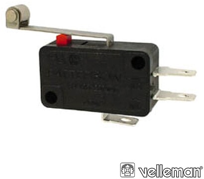 G-MS12-R : COMUTADOR MICROSWITCH 12A PATILHA GRANDE C/ RODIZIO VELLEMAN