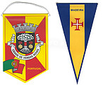 Galhardetes em Cetim Singelos : Rectangulares 20x13cm ou 23x13cm : Triangulares 28x14 cm