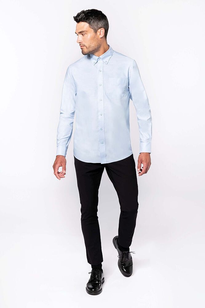 CAMISA MANGA COMPRIDA EM OXFORD DE TRATAMENTO FÁCIL : Oxford Blue, Oxford Silver 130/135gr. : tam.S to 6XL : pag.174/13