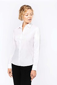 CAMISA DE SENHORA MANGA COMPRIDA EM OXFORD DE TRATAMENTO FÁ...