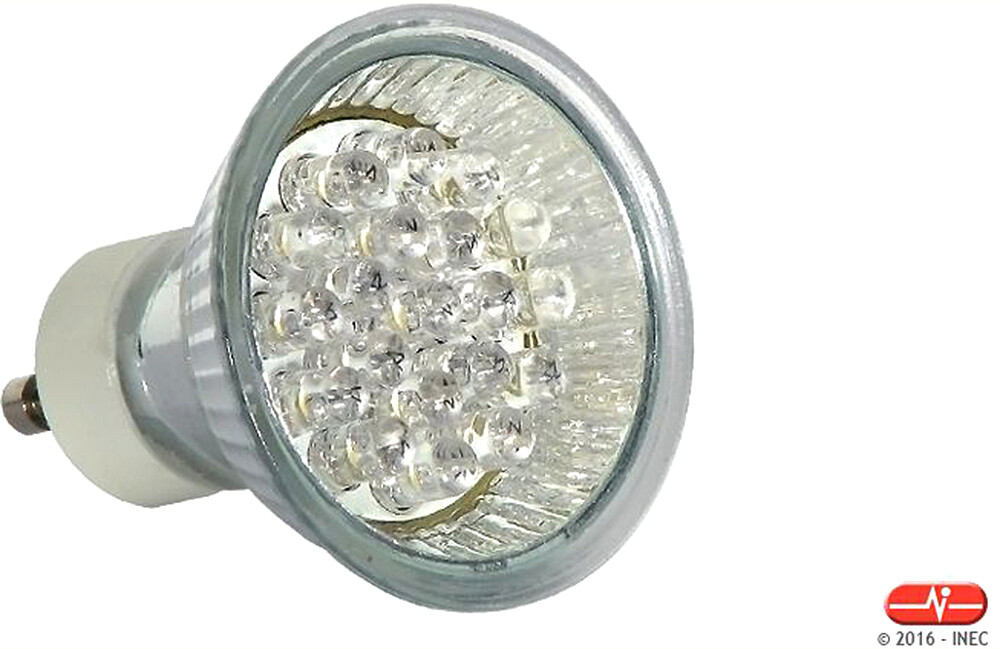 Lâmpada led 2W. GU10. 50kh (2W/ 30 lúmen/ vermelho)