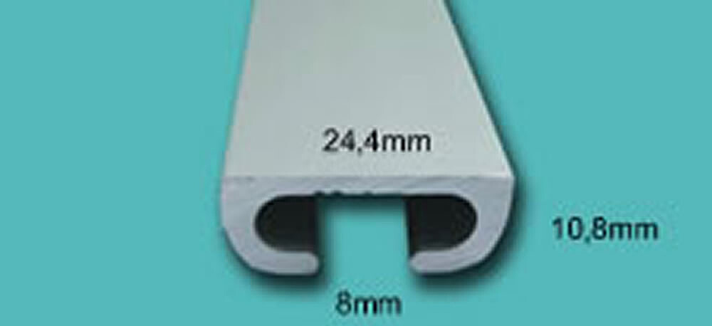 Perfil guia anodizado prata
