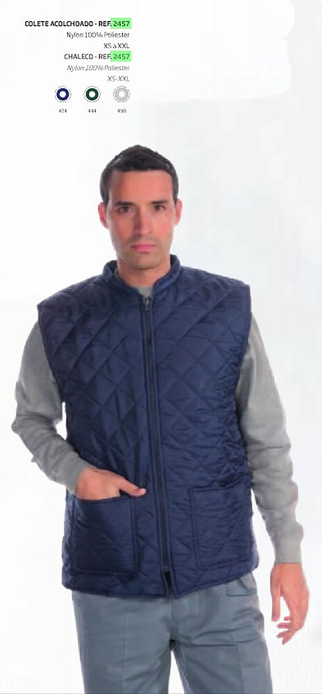 Colete acolchoado em nylon-poliester : Cores Várias