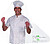 Gorro cozinheiro em sarja poliester-algodão : Branco - imagem 1