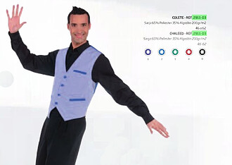 Colete homem em sarja estampada poliester-algodão : Cores V...