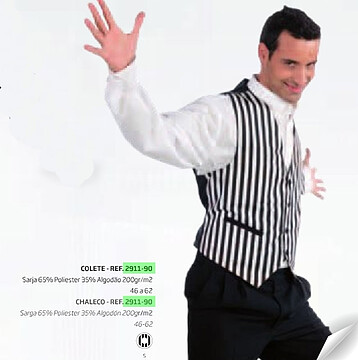 Colete homem em sarja estampada poliester-algodão : Cores Várias