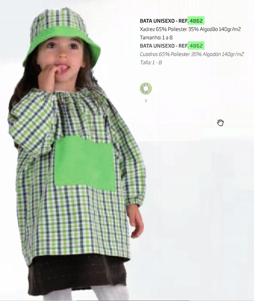 Bata unisexo em xadrez poliester-algodão : Cores Várias