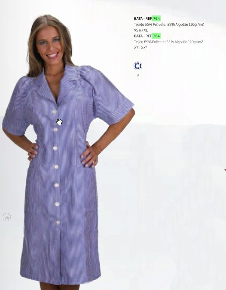 Bata senhora em risca poliester-algodão : Cores Várias