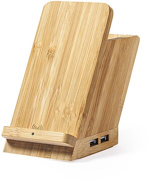 Porta-Lápis Multifunção Bloxem Bambu Inalambrico 5W. 4 Portas. USB 2.0 1139