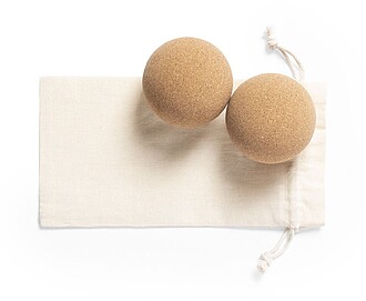 Set Bolas Tuduk Cortiça Natural 2 Peças. Bolsa Algodão In...