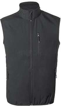 Colete Jandro Exterior: Soft Shell, 92% Poliéster RPET/ 8% Elastano. Interior: 100% Poliéster Microfleece RPET. 300 g/ m2 Resistente ao Vento e á Água 1306