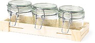 Set Recipientes Gaby Cristal/ Bambu 3 Peças. 230 ml 1373