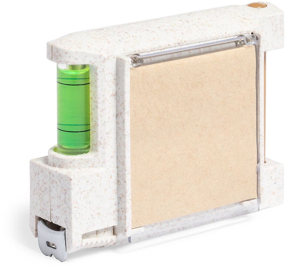 Flexómetro Multifunção Sanwel 3m Palha de trigo/ ABS 12 Notas Adesivas 4,5 x 4,5 cm. Com Freio e Clip. Esferográfica Incluída 1618